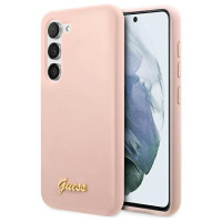 Guess GUHCS23MLSLMGPP S23+ S916 pink/pink hardcase Silicone Script Metal Logo
