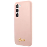 Guess GUHCS23MLSLMGPP S23+ S916 pink/pink hardcase Silicone Script Metal Logo