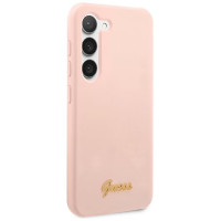 Guess GUHCS23MLSLMGPP S23+ S916 pink/pink hardcase Silicone Script Metal Logo