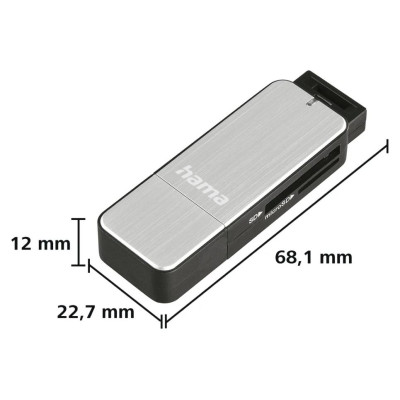 Hama 00123900 USB 3.0 Card Reader Aluminium