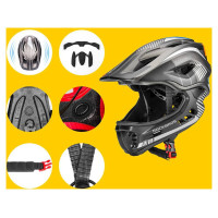 Rockbros TT-32SBTG-S children's bicycle helmet with removable chinbar, size S - gray