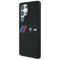 BMW Silicone Middle Tricolor Stripes MagSafe Case for Samsung Galaxy S25 Ultra - Black
