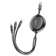 Baseus Golden Loop 3in1 retractable cable USB - micro USB / Lightning / USB-C 3.5A 35cm - 120cm black (CAMLT-JH01)