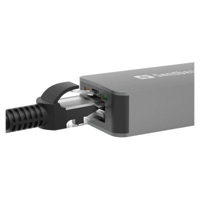 Sandberg 136-68 USB-C/A 2.5 GbE RJ45 Adapter, 2.5 Gigabit Ethernet on USB-C