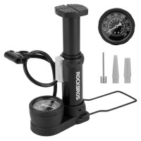 Rockbros 42610002001 floor bicycle pump with pressure gauge - black