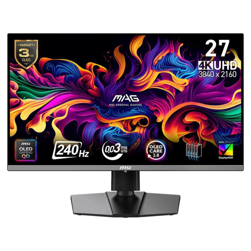 MSI Monitor|MSI|26.5 "|3840 x 2160 pixels|4K Ultra HD|Native aspect ratio 16:9|QD-OLED|MAG272UPQD-OLEDX24