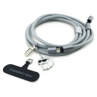 Karl Lagerfeld CBDY Choupette Charm USB-C Cable / USB-C Lanyard - Gray