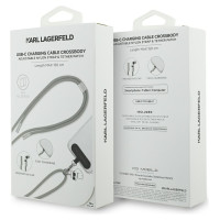 Karl Lagerfeld CBDY Choupette Charm USB-C Cable / USB-C Lanyard - Gray