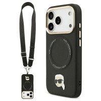 Karl Lagerfeld Big Strap Karl Metal Logo MagSafe Case for iPhone 17 Pro Max - Black