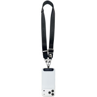 Karl Lagerfeld Universal Strap Tether Patch Karl Metal Logo Phone Lanyard - Black