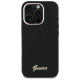 Guess Silicone Script Metal Logo & Frame Case for iPhone 16 Pro Max - Black