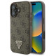 Guess Leather 4G Triangle Strass MagSafe iPhone 16 Case - Brown