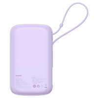 Baseus Qpow Pro+ 10000mAh 22.5W Power Bank with Built-in USB-C Cable and Display - Purple