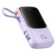 Baseus Qpow Pro+ 10000mAh 22.5W Power Bank with Built-in USB-C Cable and Display - Purple