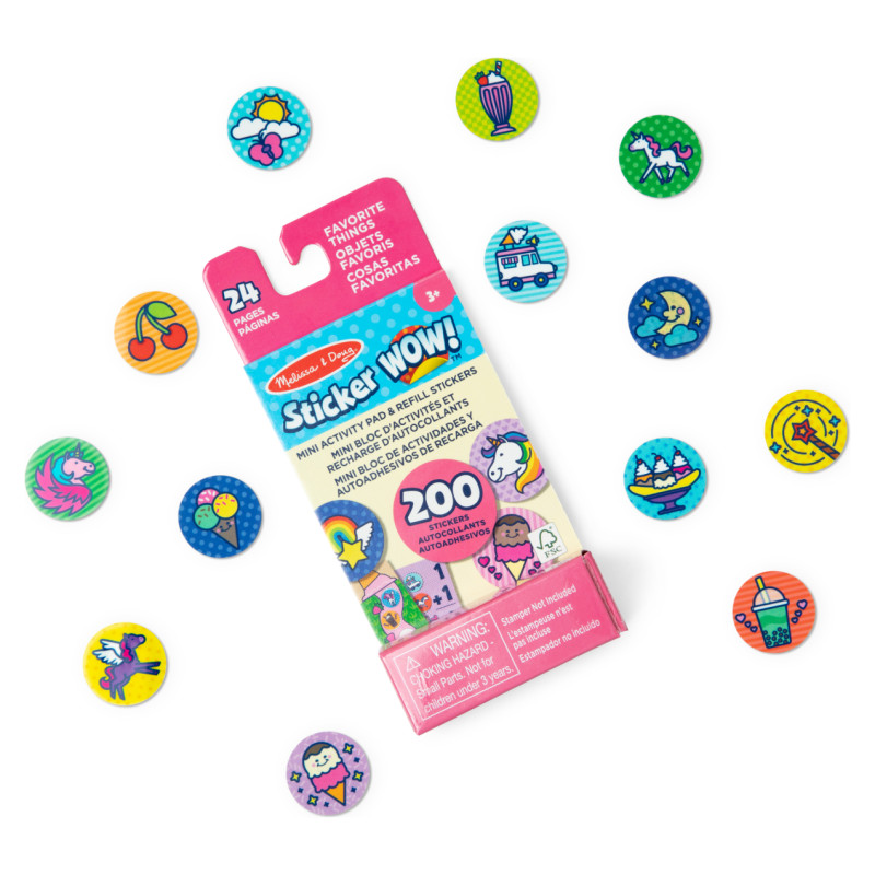 Melissa & Doug Sticker WOW! Uzlīmju uzpildes iepakojums Iecienītākās lietas