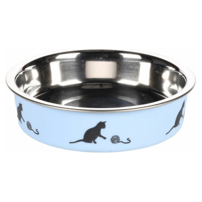 Flamingo metāla bļoda kaķiem BELLA zila d 11,5 cm 180 ml