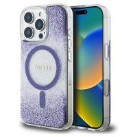 Guess HC Resin Bottom Glitter MagSafe case for iPhone 16 Pro Max - purple