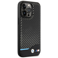 BMW Leather Carbon Case for iPhone 13 Pro Max - Black