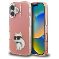 Karl Lagerfeld IML Aquarelle Choupette & Logo iPhone 16 Case - Pink