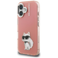 Karl Lagerfeld IML Aquarelle Choupette & Logo iPhone 16 Case - Pink