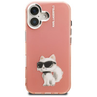 Karl Lagerfeld IML Aquarelle Choupette & Logo iPhone 16 Case - Pink