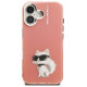 Karl Lagerfeld IML Aquarelle Choupette & Logo iPhone 16 Case - Pink