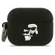 Karl Lagerfeld Silicone Karl & Chaupette Head 3D Case for AirPods Pro 3 - Black