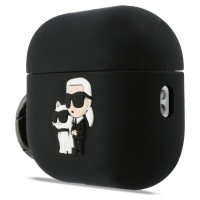 Karl Lagerfeld Silicone Karl & Chaupette Head 3D Case for AirPods Pro 3 - Black