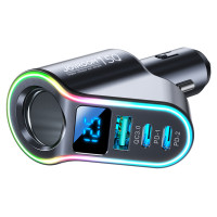 Joyroom [RETURNED ITEM] Joyroom fast car charger 4in1 USB-A QC3.0 / 2xUSB-C PD 150W black (JR-CL21)