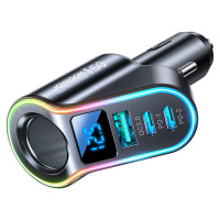 Joyroom [RETURNED ITEM] Joyroom fast car charger 4in1 USB-A QC3.0 / 2xUSB-C PD 150W black (JR-CL21)