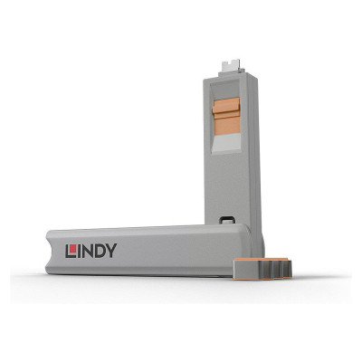 Lindy USB PORT TYPE-C BLOCKER 4PACK/ORANGE 40428 LINDY