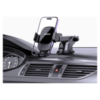 Dudao F5N+ gravity car holder with suction cup for windshield or dashboard - black