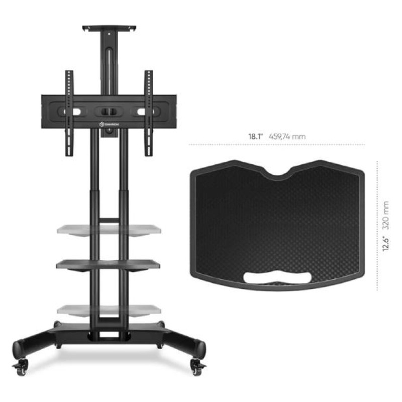Onkron TV SET ACC SHELF MOBILE STAND/BLACK APT1551-B ONKRON