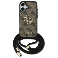 Guess 4G Big Logo Cord Stap Crossbody Case for iPhone 17 - Brown