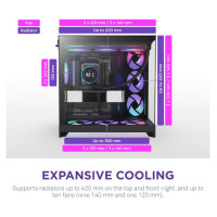Nzxt Case|NZXT|ATX/micro ATX/Mini-ITX/EATX|Black|Midi Tower|PC|CM-H92FB-R1