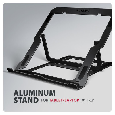Axagon STND-LAB ALU stand for 10" - 17,3" laptops, 8 adjustable angles, black