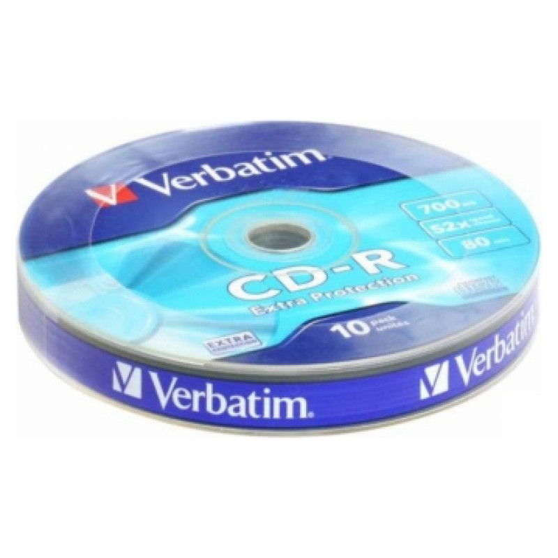 Verbatim Matricas CD-R Verbatim 700MB Wagon Wheel 1x-52x Extra Protection, 10 Pack Spindle
