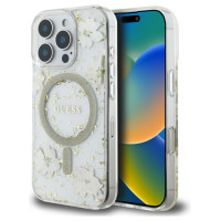 Guess Resin Flowers Glitter MagSafe iPhone 16 Pro Case - Beige
