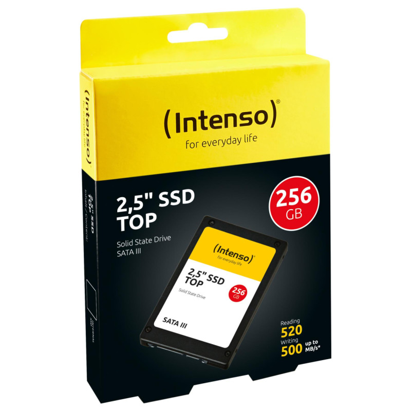 Intenso SSD|INTENSO|256GB|SATA 3.0|SLC|Write speed 500 MBytes/sec|Read speed 520 MBytes/sec|2,5"|3812440