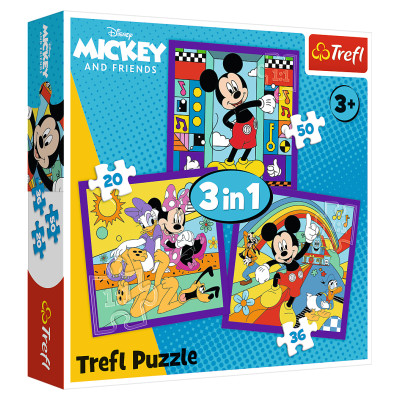 Trefl DISNEY Pužļu komplekts 3in1 Mikipele