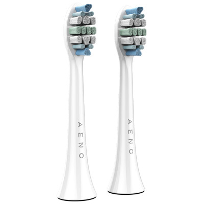 Aeno Replacement toothbrush heads, White, Dupont bristles, 2pcs in set (for ADB0003/ADB0005 and ADB0004/ADB0006)