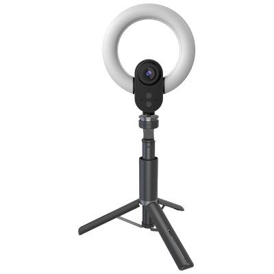 Lorgar Circulus 910, Streaming web camera, 5MP 2592X1944 max resolution, up to 60fps, 1/2.8", Sony STARVIS CMOS image sensor, full glass lens, 5.5'' built-in ring light (1700-14 000K), foldable tripod, auto focus, dual microphones with AI n