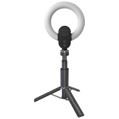 Lorgar Circulus 910, Streaming web camera, 5MP 2592X1944 max resolution, up to 60fps, 1/2.8", Sony STARVIS CMOS image sensor, full glass lens, 5.5'' built-in ring light (1700-14 000K), foldable tripod, auto focus, dual microphones with AI n