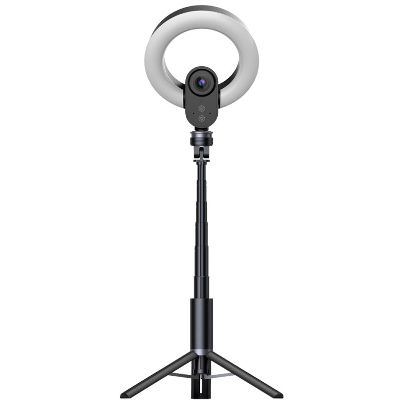 Lorgar Circulus 910, Streaming web camera, 5MP 2592X1944 max resolution, up to 60fps, 1/2.8", Sony STARVIS CMOS image sensor, full glass lens, 5.5'' built-in ring light (1700-14 000K), foldable tripod, auto focus, dual microphones with AI n