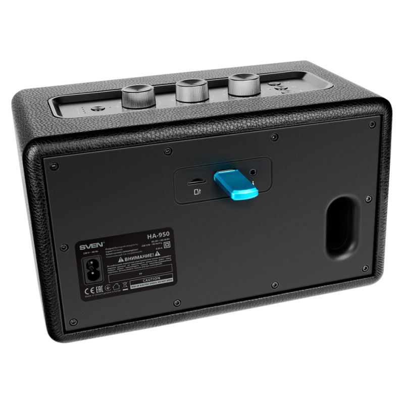 Sven Speaker SVEN HA-950, black, MDF, PU leather (60W, Bluetooth, USB, Micro SD, Remote)