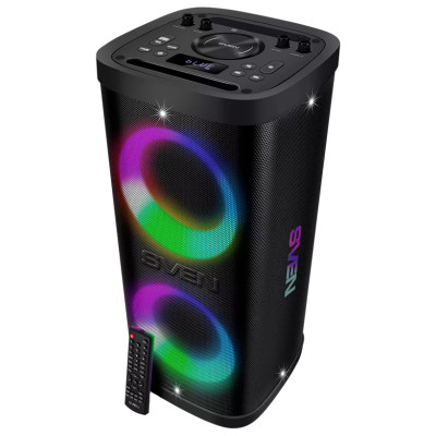 Sven Portable speaker SVEN PS-930, black, power output 2x75W (RMS), TWS, Bluetooth, FM, USB, microSD, LED-display, lithium battery