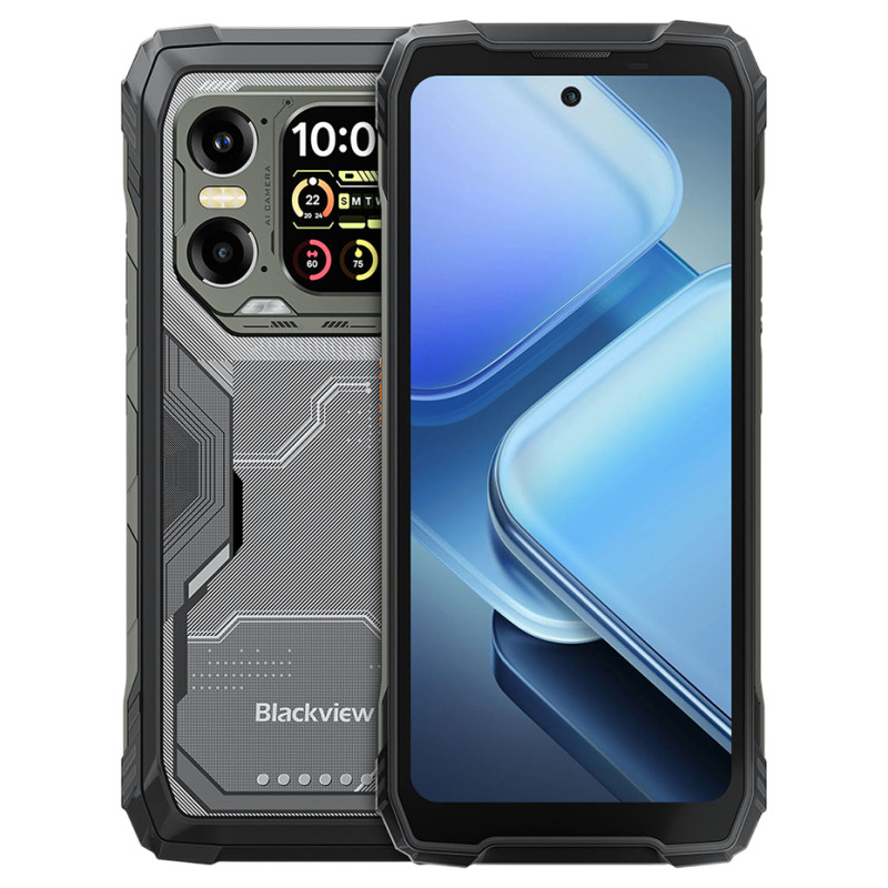 Blackview XPLORE 1 5G Rugged Phone 6.78-inch FHD 2460x1080 120Hz+2.01-inch 296x240 12+256GB MTK Dimensity 7050 octa-core 2.4Ghz Cam 50+64MP+20MP Night Vision 20000mAh NFC Gorilla Glass 5 Android 15 MIL-STD Black