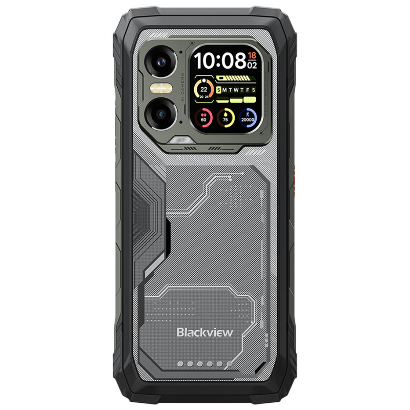 Blackview XPLORE 1 5G Rugged Phone 6.78-inch FHD 2460x1080 120Hz+2.01-inch 296x240 12+256GB MTK Dimensity 7050 octa-core 2.4Ghz Cam 50+64MP+20MP Night Vision 20000mAh NFC Gorilla Glass 5 Android 15 MIL-STD Black