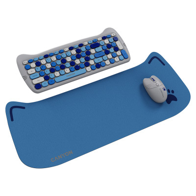 Canyon HSET-W6 EN Keyboard+Mouse Kitty Edition AAA+АА Wireless Blue