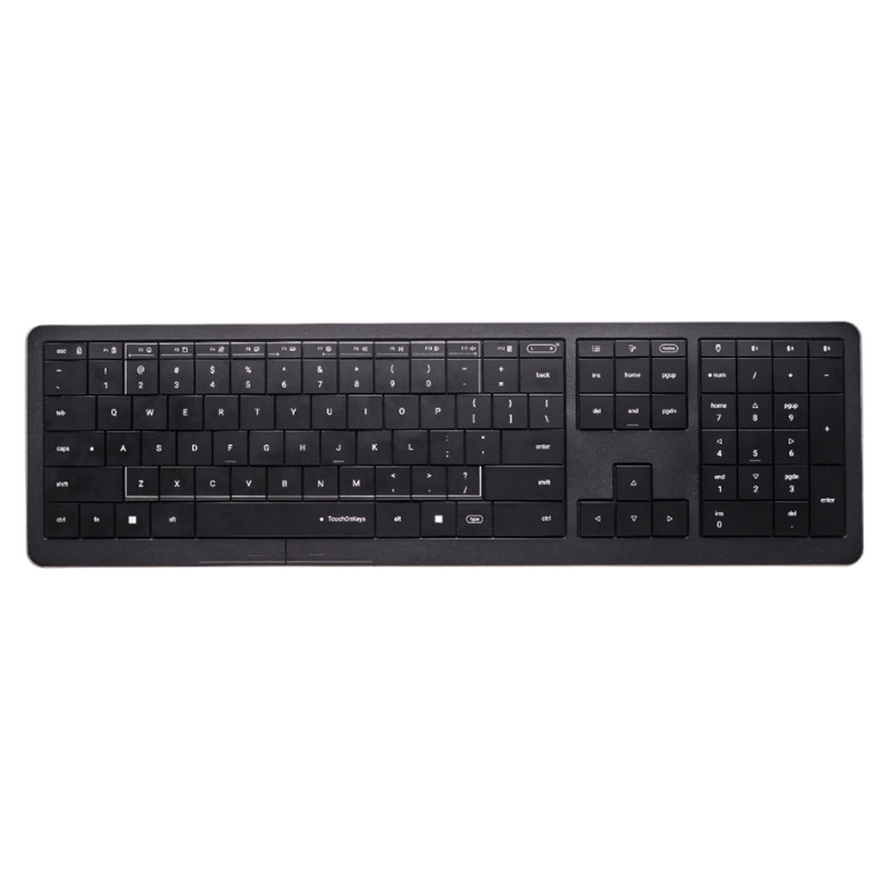 Clevetura CLVX 1 Touch-On-Keys AI Wireless Keyboard, ANSI US Windows Layout, Scissor Switches, Aluminum Chassis, Interactive RGB, Windows/Linux/MacOS support
